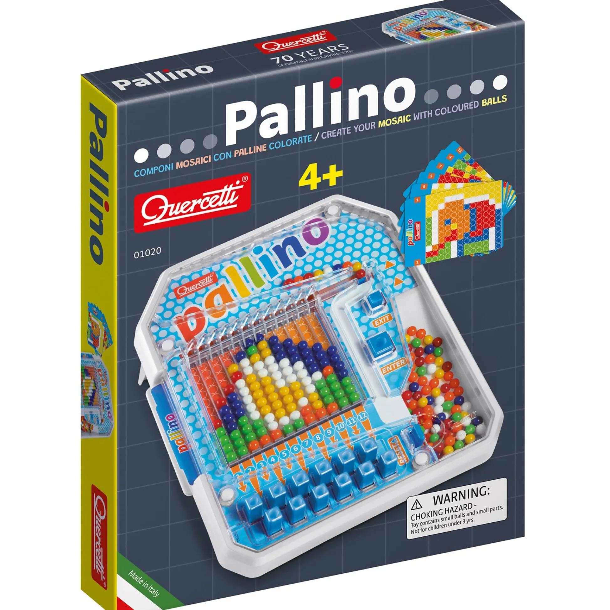 Flat River Group Quercetti Pallino Colorful Mosaic Game - Interactive STEM Toy with Design Cards* Preschool Education Toys & Activities