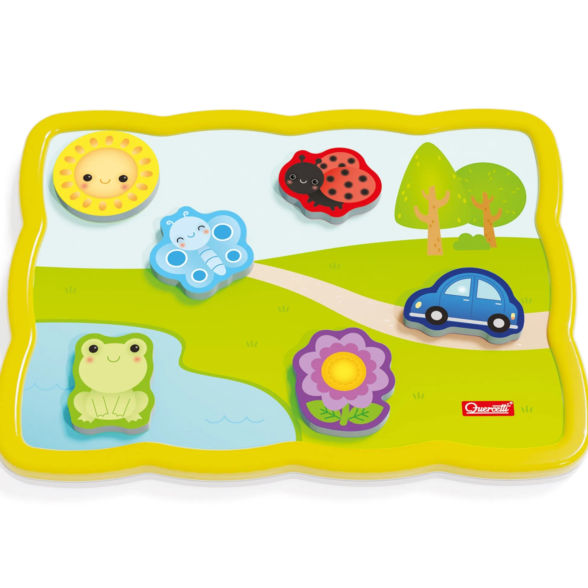 Flat River Group Quercetti Smart Puzzle First Colors 13pc Double-Sided Magnetic Animal & Car* Preschool Education Toys & Activities|Puzzles