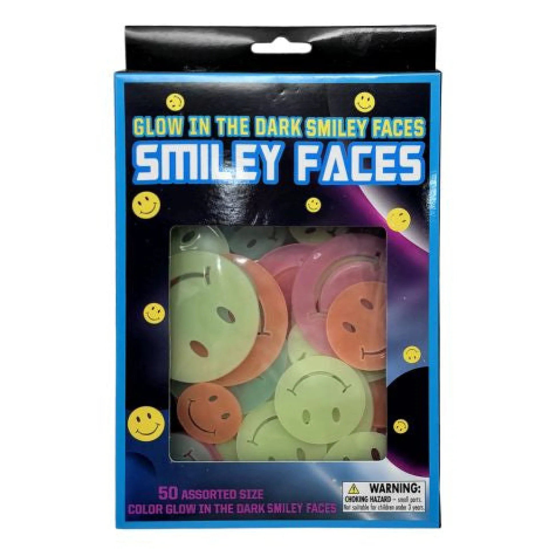 Calendar Holdings, LLC Radiant Smiley Faces Glow in the Dark Stickers, 50-Piece Party Pack* Crafts & Activities