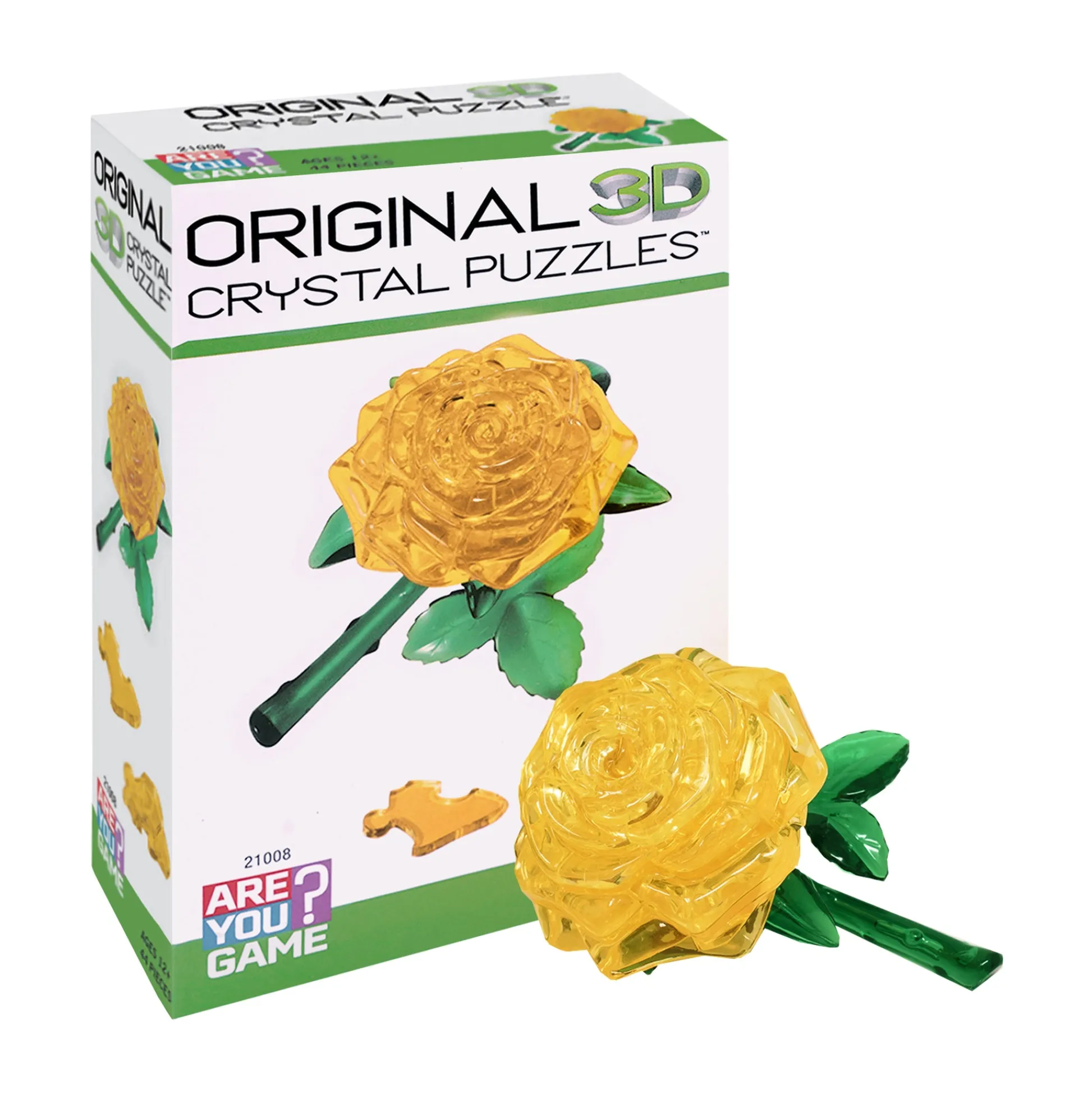 AreYouGame Radiant Yellow Rose 3D Crystal Puzzle - 44 Pieces* Puzzles