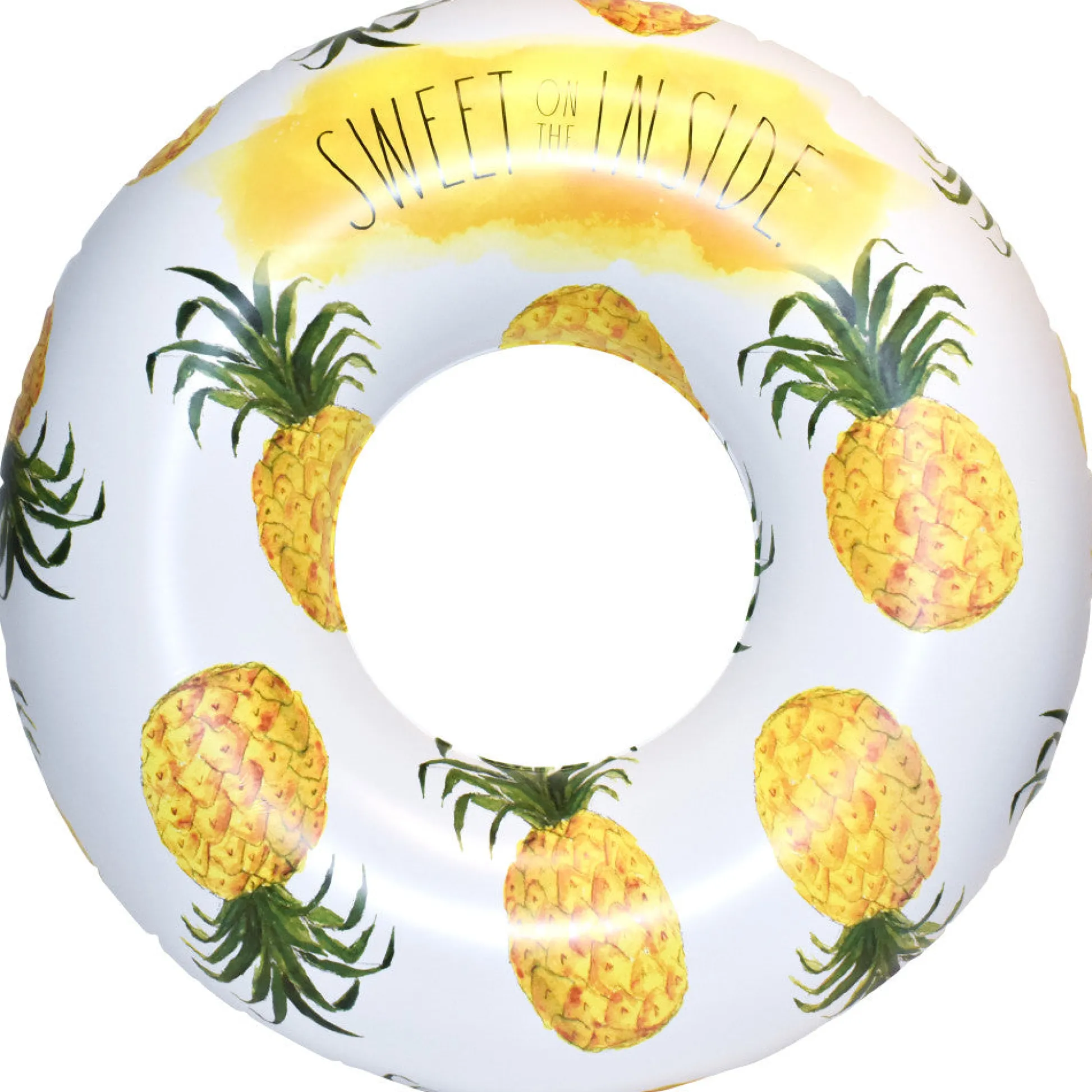 Flat River Group Rae Dunn Jumbo Pineapple Ring Float - 48" Inflatable Pool Tube, Anti-Leak Design, Age 8+* Swimming Pools & Water Toys