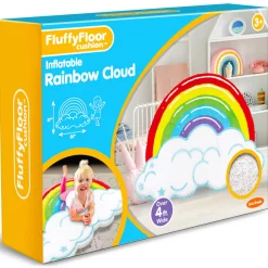 Flat River Group Rainbow Cloud FluffyFloor Cushion: Plush Inflatable Floor Pillow for Kids* Stuffed Animals|Stuffed Animals & Plush Toys