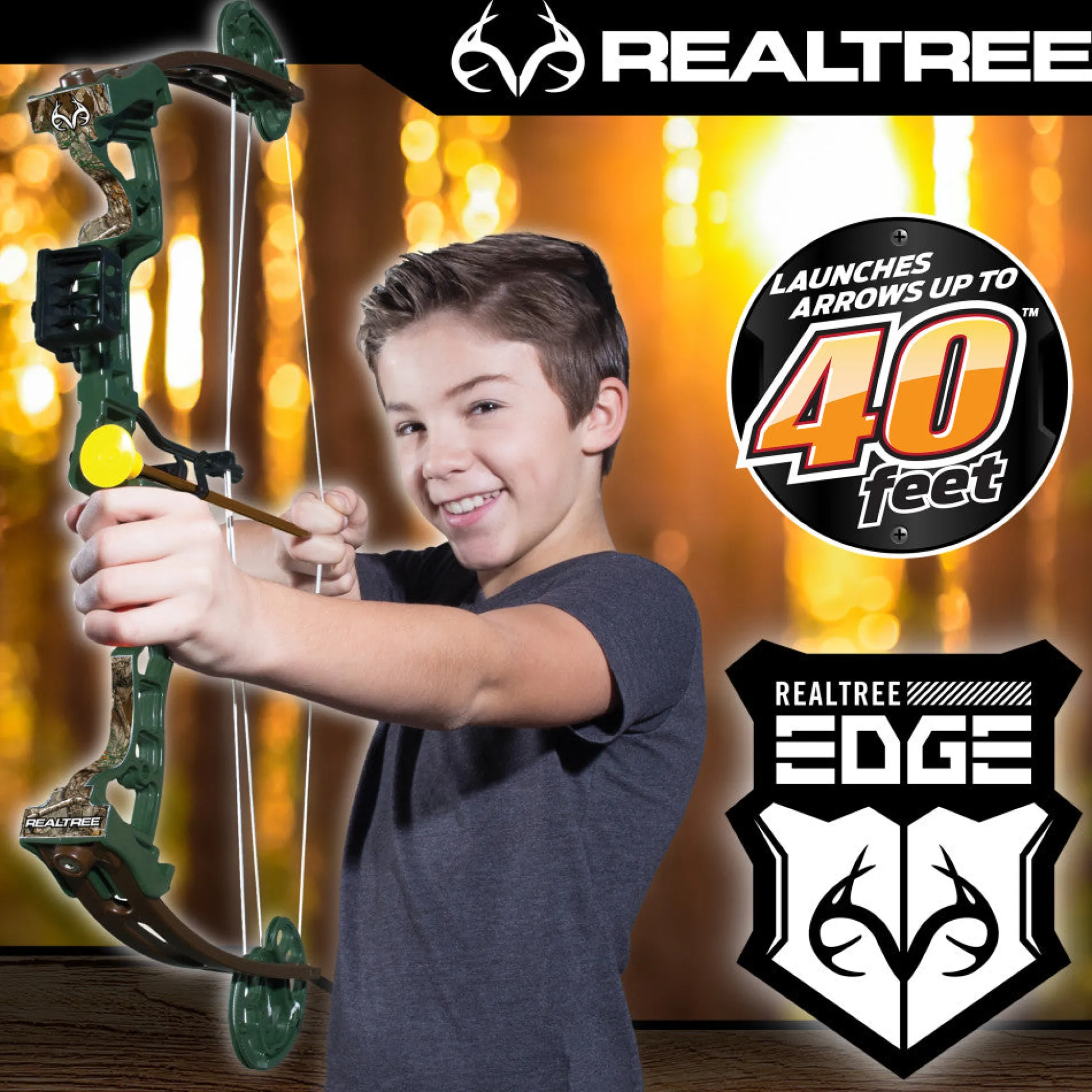 Flat River Group RealTree Adventure Kids' Toy Compound Bow Set - 30" Camo with Suction Arrows* Nerf & Toy Blasters|Nerf & Toy Blasters