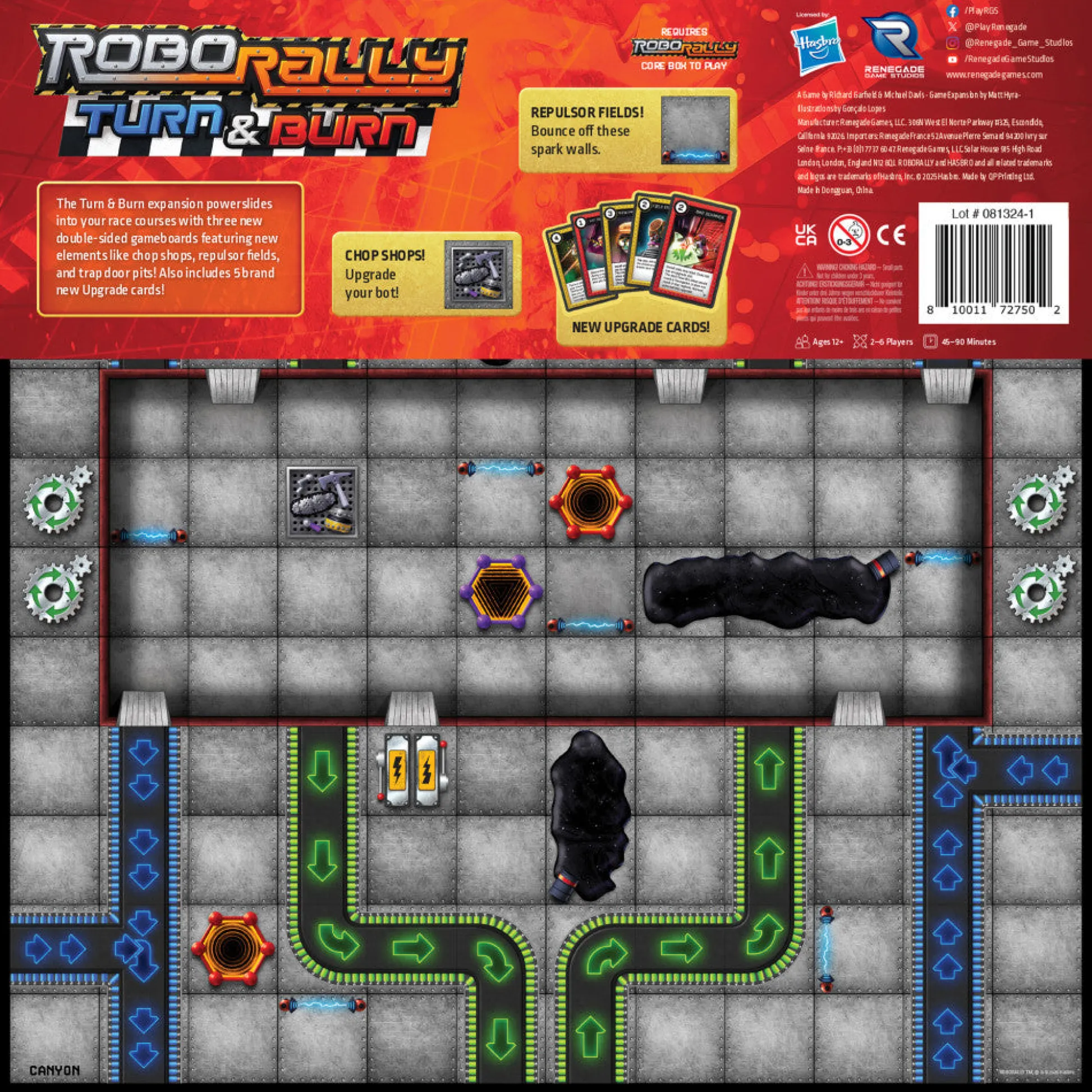 Flat River Group Renegade Game Studios Robo Rally: Turn & Burn Expansion - Competitive Board Game* Role-Playing Games|Board Games
