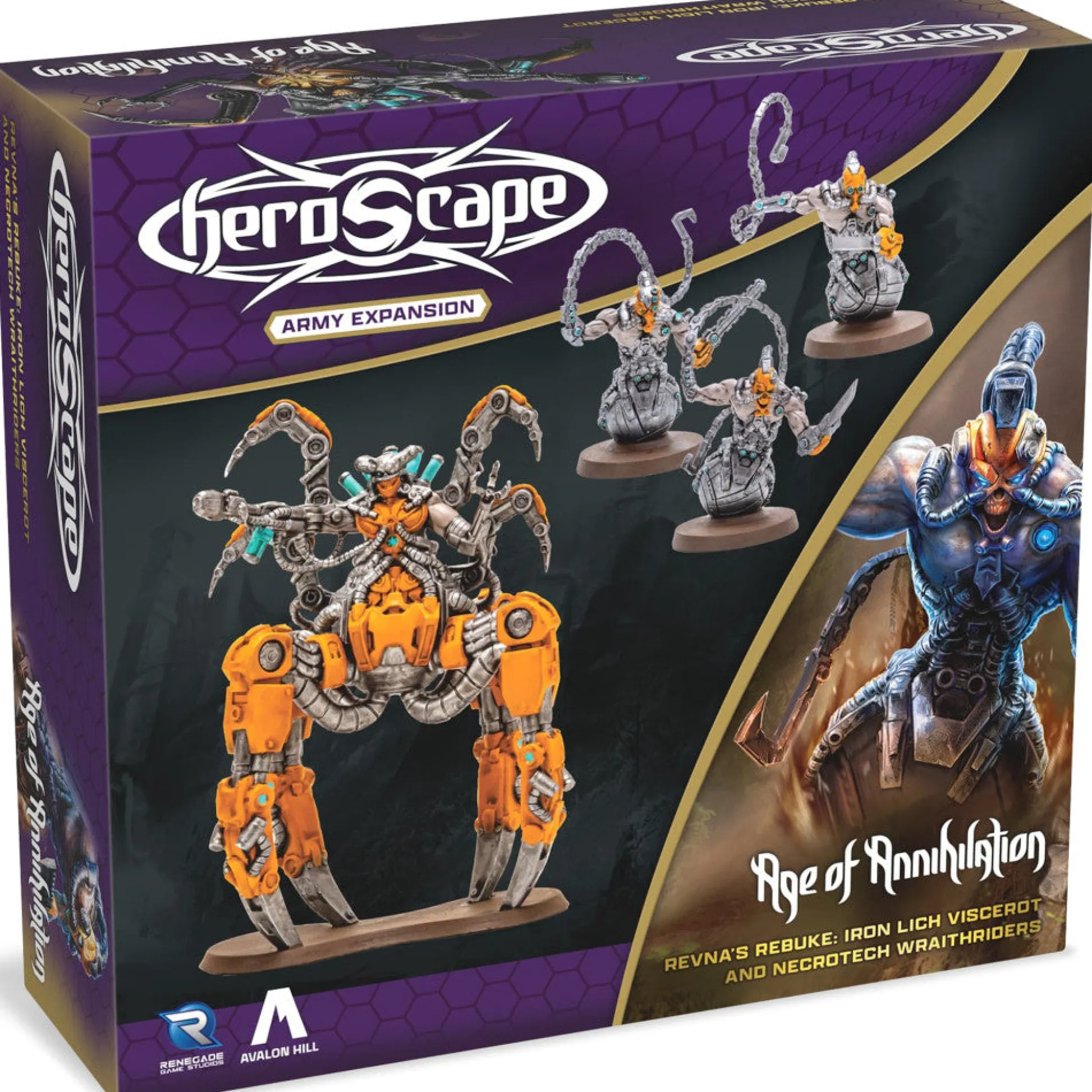 Flat River Group Renegade Heroscape: Revna’s Rebuke Iron Lich & Necrotech Wraithriders Expansion* Miniature Figures & Games