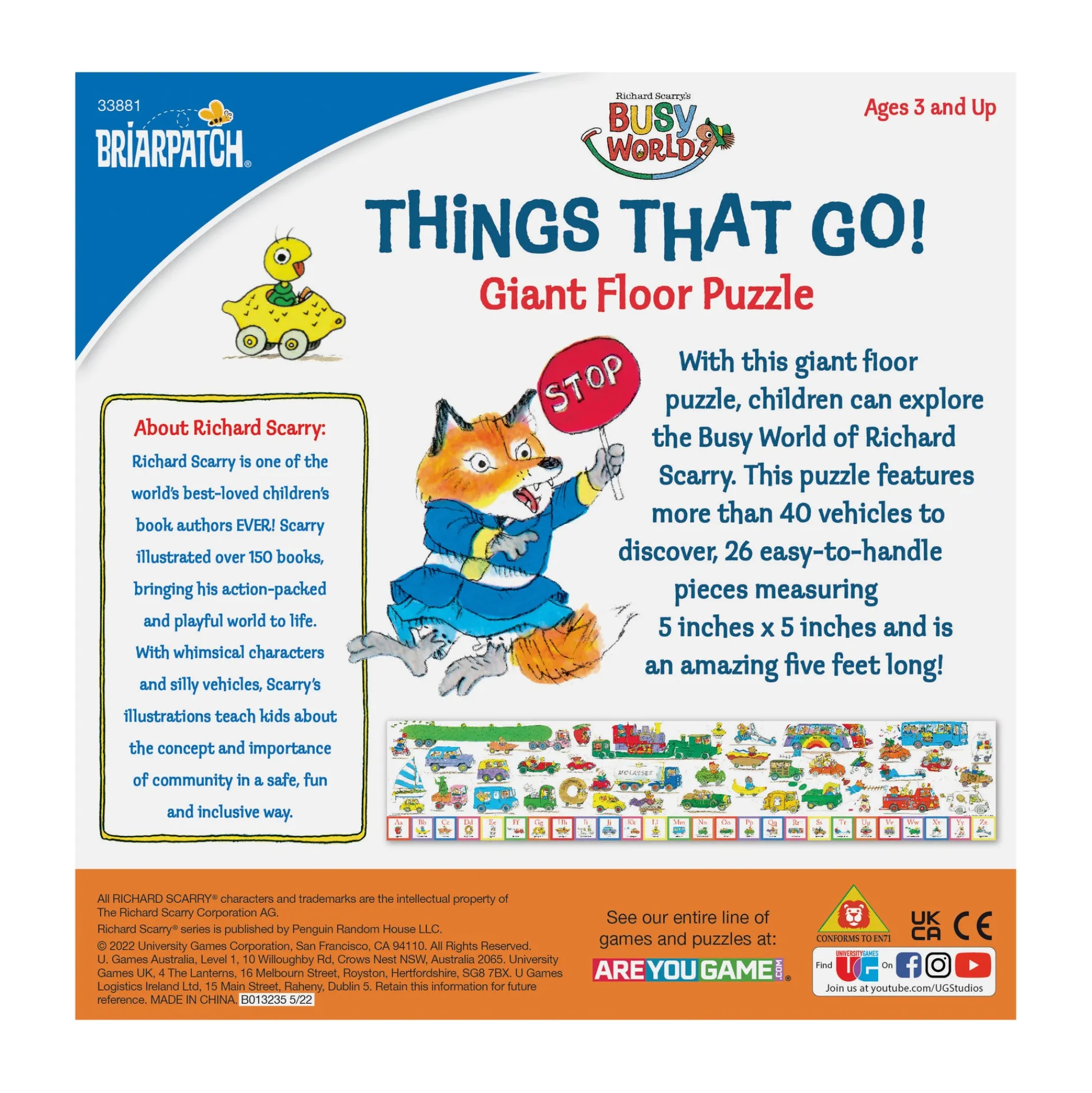 AreYouGame Richard Scarry's Things That Go! Giant Floor Puzzle - 26 pc* Puzzles