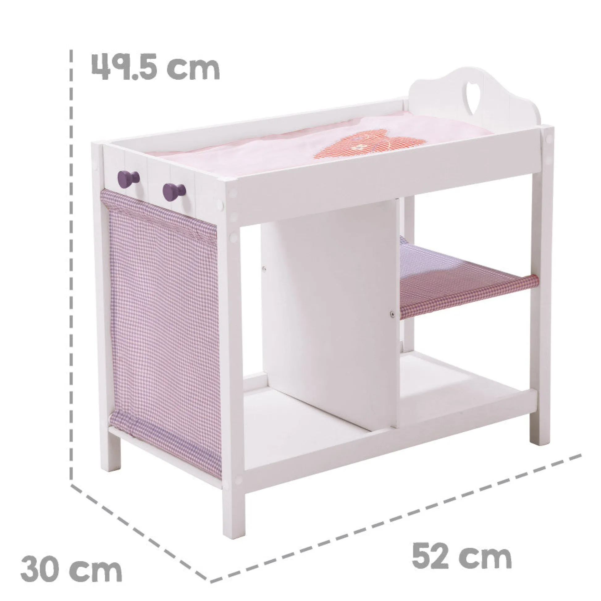 Flat River Group Roba Fienchen Doll Bed with Storage - Multifunctional, White, Purple & Pink* Doll Houses, Furniture & Accessories|Stuffed Animals & Plush Toys