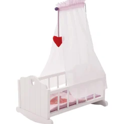 Flat River Group Roba Fienchen Heart-Themed Doll Cradle Set in Pink & White* Doll Houses, Furniture & Accessories|Stuffed Animals & Plush Toys