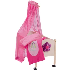 Flat River Group Roba Happy Fee Doll Canopy Bed - Pink* Social & Emotional Skills|Doll Houses, Furniture & Accessories