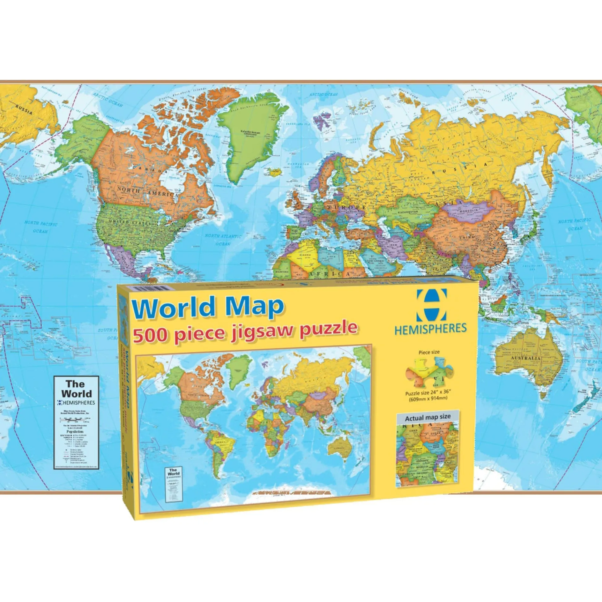 Educators Resource Round World Products Colorful World Map Jigsaw Puzzle - 500 pc* Puzzles