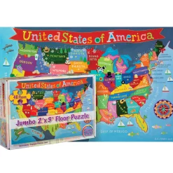 Educators Resource Round World Products USA Map Floor Puzzle for Kids - 48 pc* Puzzles