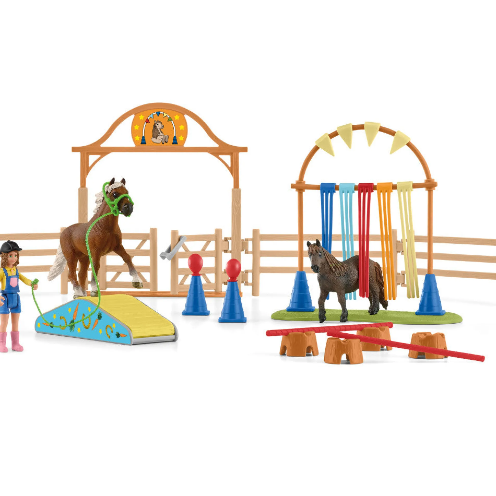 Flat River Group Schleich Farm World Pony Agility Training - 48 Piece Playset* Playsets & Vehicles