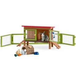 Flat River Group Schleich Farm World Rabbit Hutch 8-Piece Playset for Kids Ages 3-8* Animal Figures|Dress Up