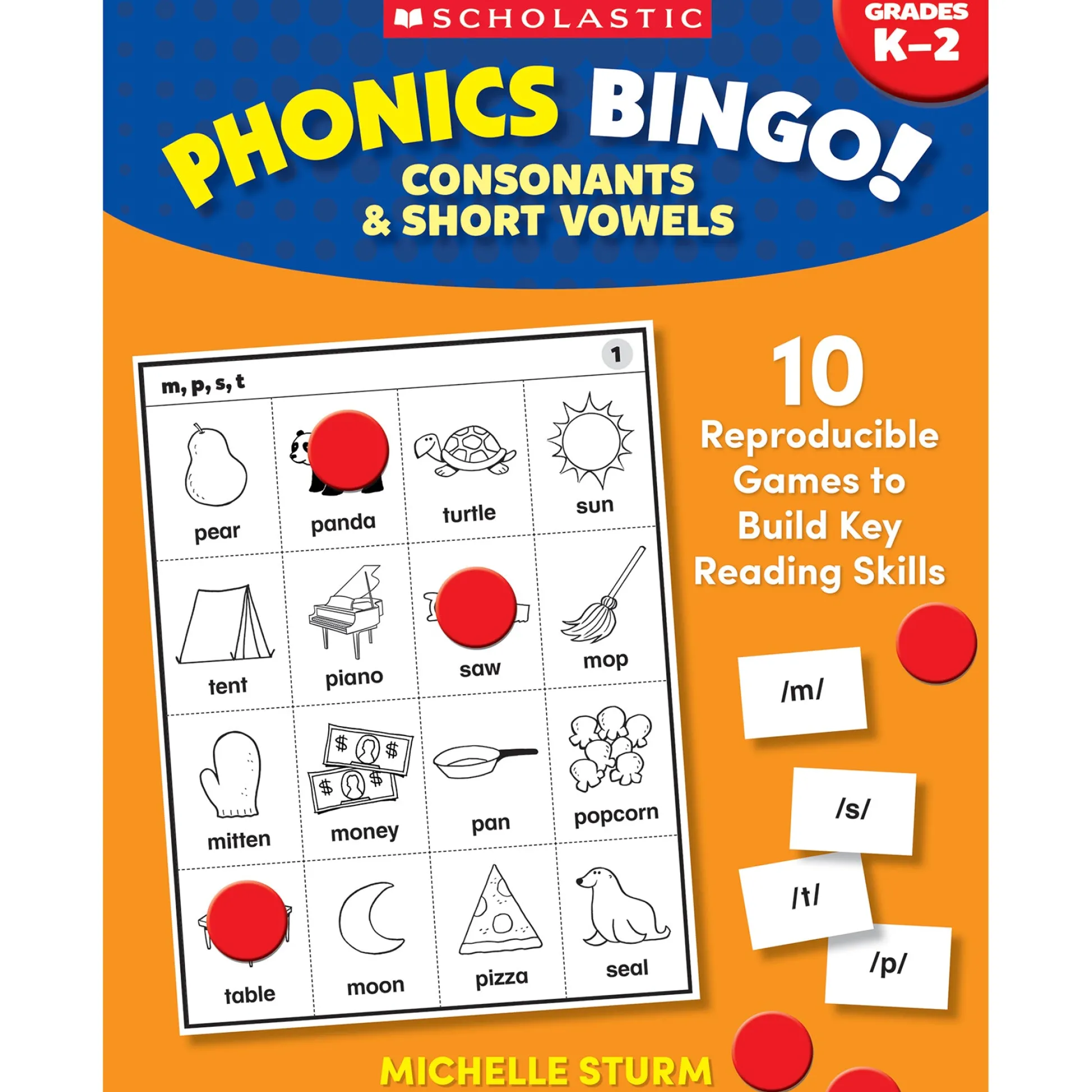 Educators Resource Scholastic Phonics Bingo Game - Consonants & Short Vowels* Preschool Education Toys & Activities