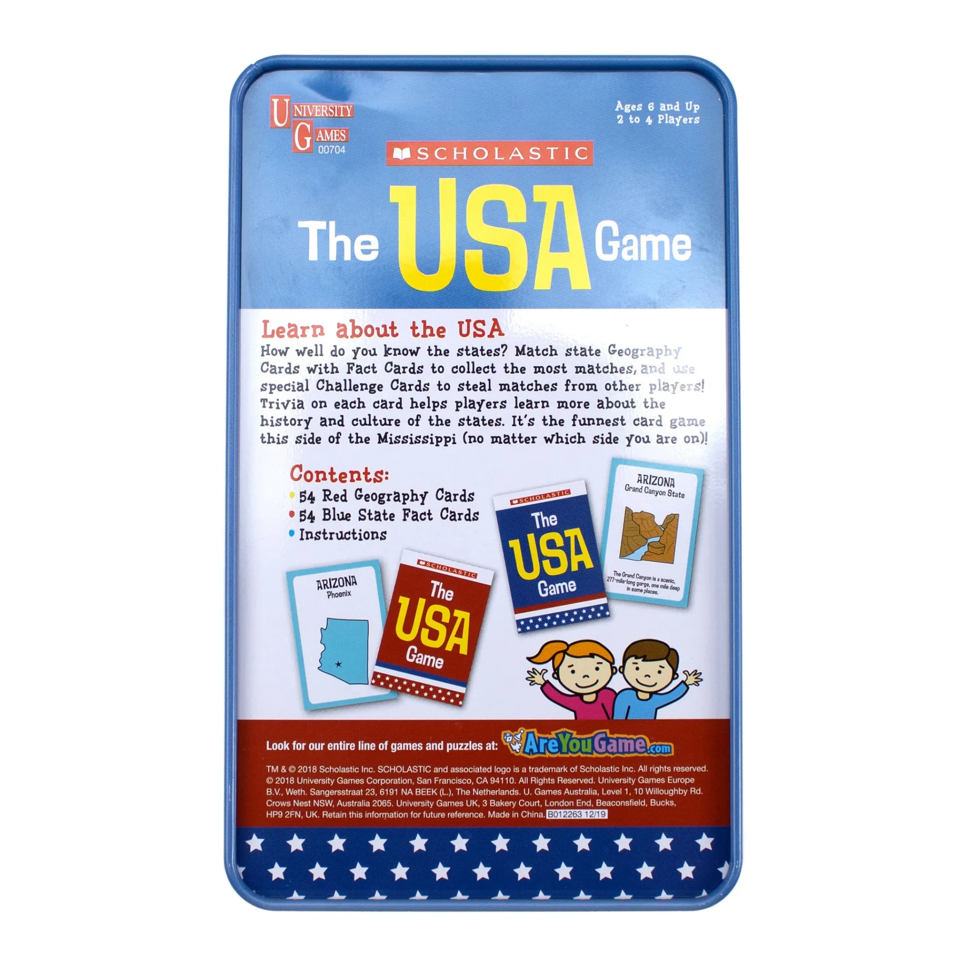 AreYouGame Scholastic USA Geography Showdown - Educational Card Game in a Tin* Card Games