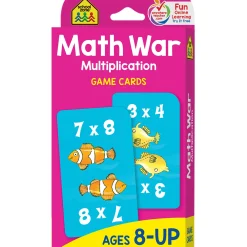 Educators Resource School Zone Math War Multiplication Game Cards - Underwater Adventure - 6 Sets* Math Toys|Math, Counting & Time