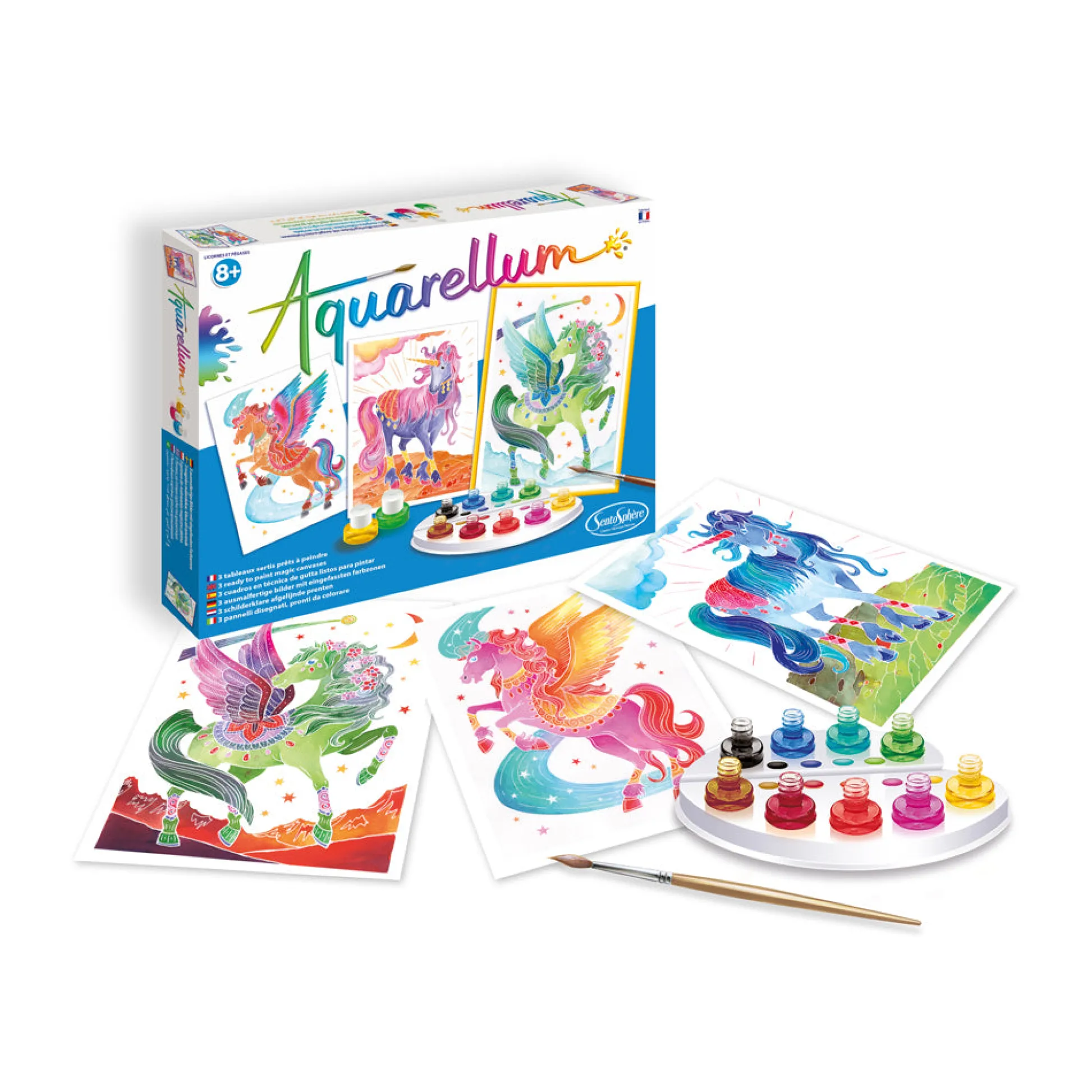 AreYouGame SentoSphere Aquarellum Unicorns & Pegasus Watercolor Art Set* Drawing, Color & Painting