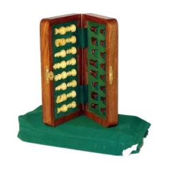 AreYouGame Sheesham & Maple Magnetic Folding Travel Chess Set, 7"x3.5"* Board Games|Role-Playing Games