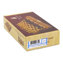 AreYouGame Sheesham & Maple Magnetic Folding Travel Chess Set, 7
