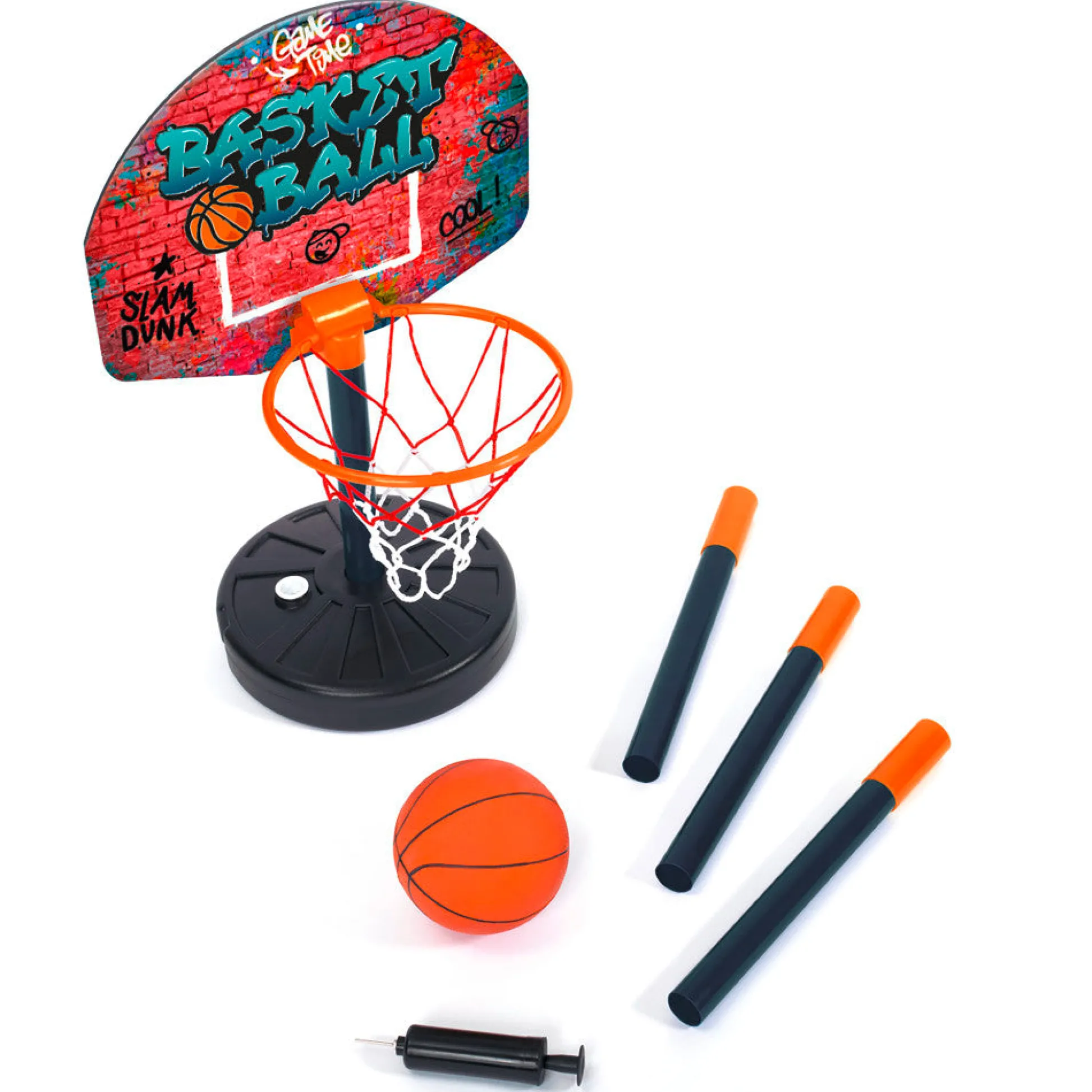 Flat River Group Simba Toys: Slam Dunk Basketball Hoop Play Set - Grow with Me Height-Adjustable Hoops for Ages 3+* Toy Sports