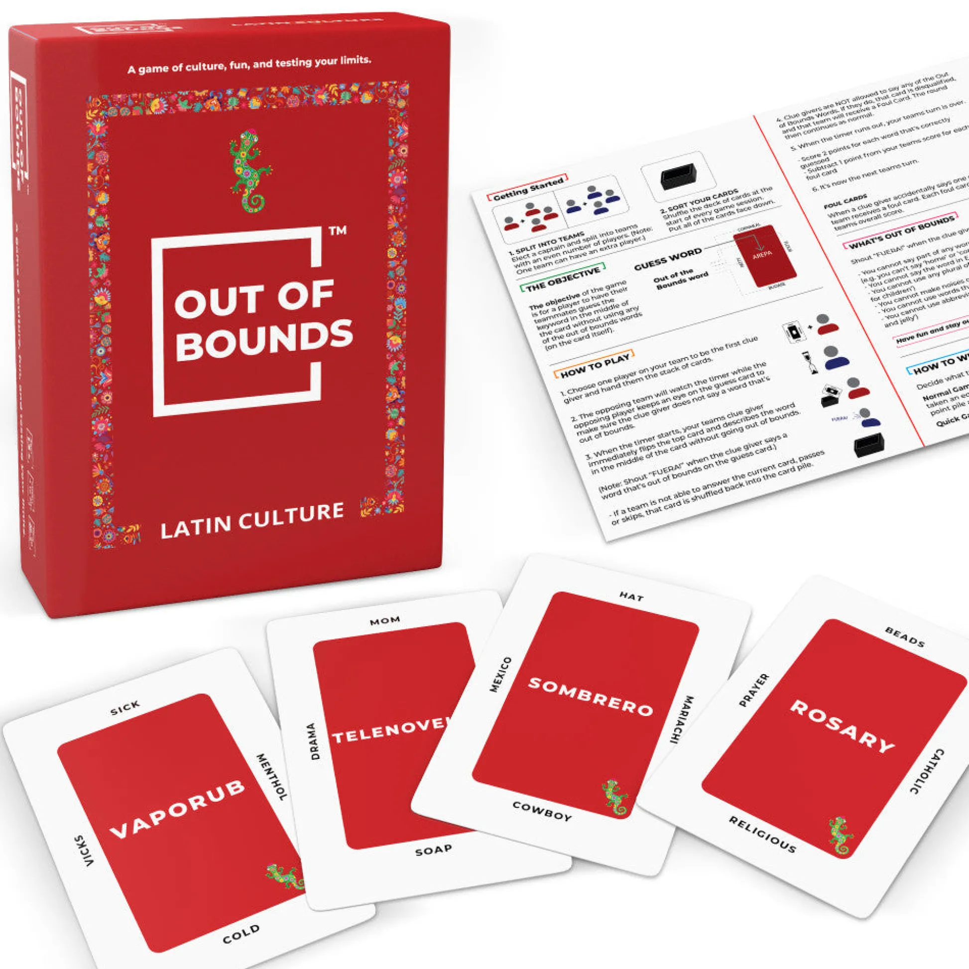 Flat River Group Simpli Gaming Out of Bounds: Latin Culture Card Game, Ages 13+* Card Games