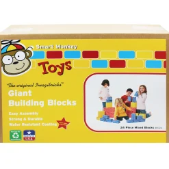 Educators Resource Smart Monkey Toys ImagiBRICKS 24-Piece Giant Building Block Set* Wood & Jumbo Blocks