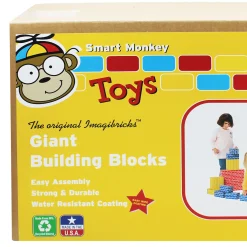 Educators Resource Smart Monkey Toys ImagiBRICKS 24-Piece Giant Building Block Set* Wood & Jumbo Blocks