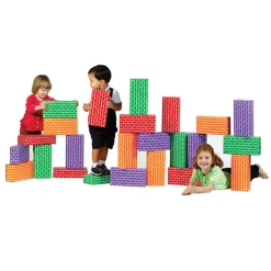 Educators Resource Smart Monkey Toys ImagiBRICKS 24-Piece Giant Rainbow Building Block Set* Wood & Jumbo Blocks