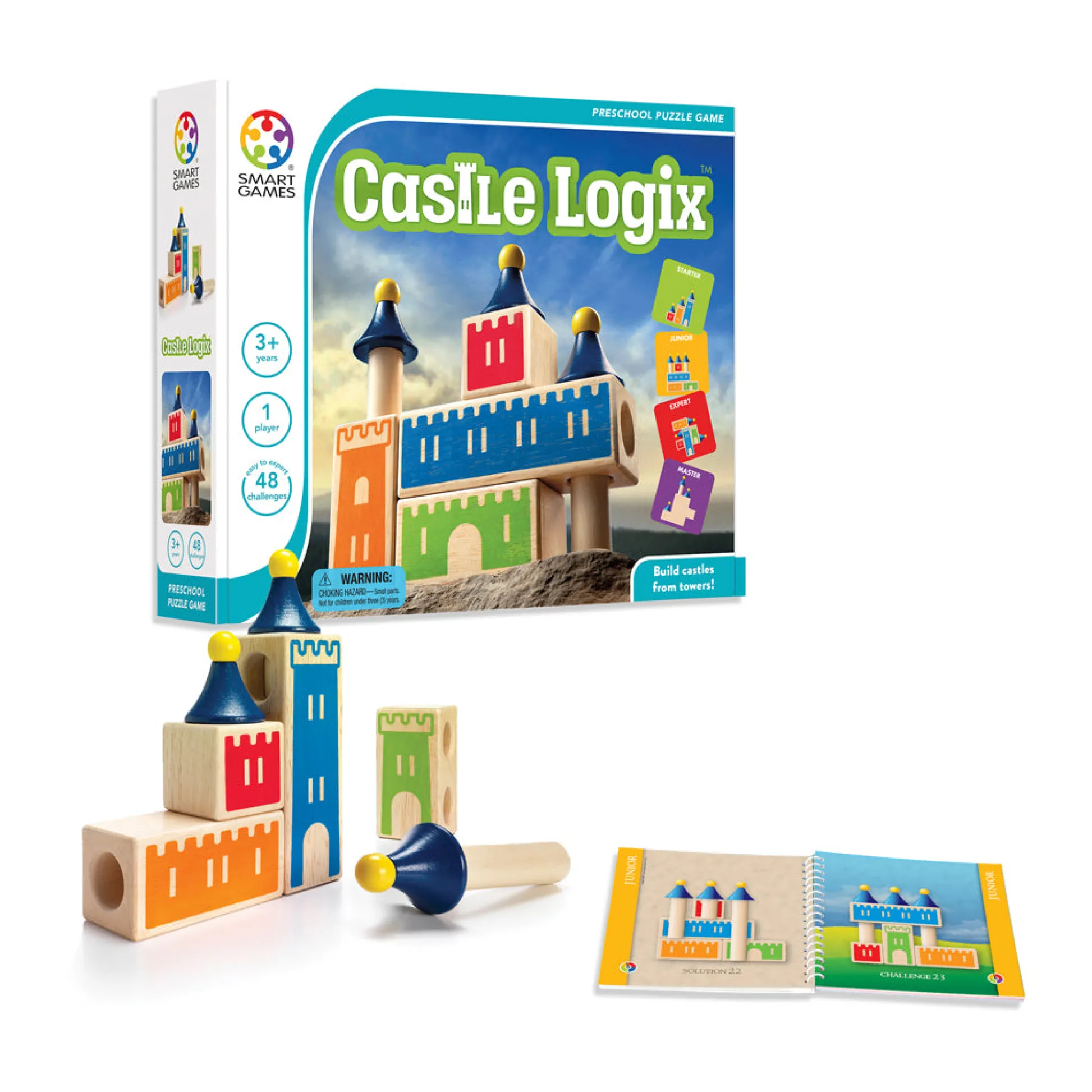AreYouGame SmartGames Castle Logix Wooden Puzzle Game - Educational Brain Game for Kids* Puzzles