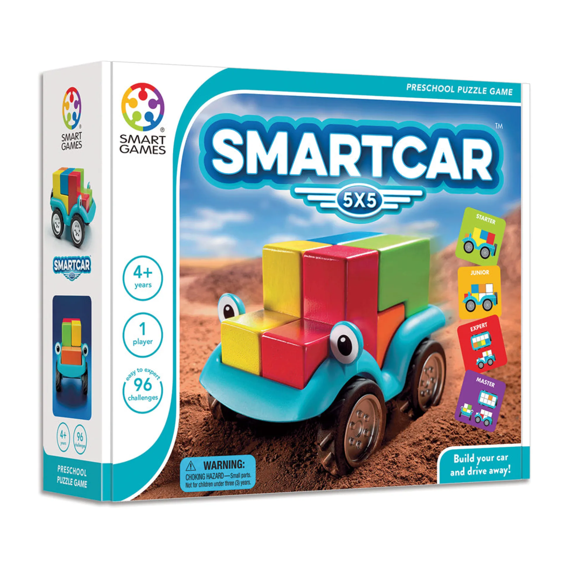 AreYouGame SmartGames SmartCar 5x5 - Multicolor Cognitive Skill-Building Puzzle Car* Puzzles