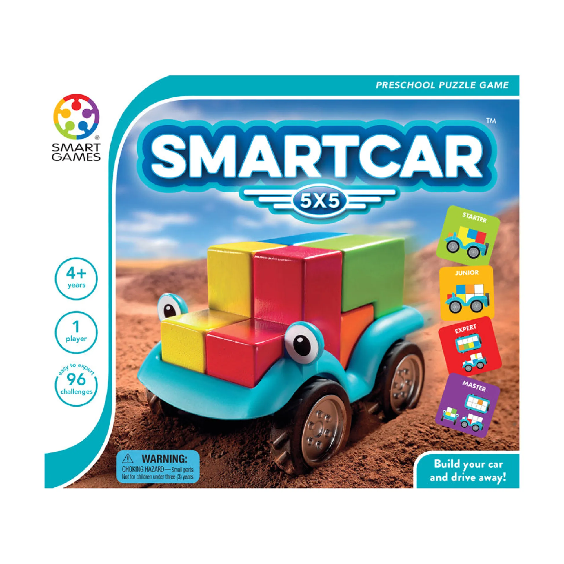 AreYouGame SmartGames SmartCar 5x5 - Multicolor Cognitive Skill-Building Puzzle Car* Puzzles