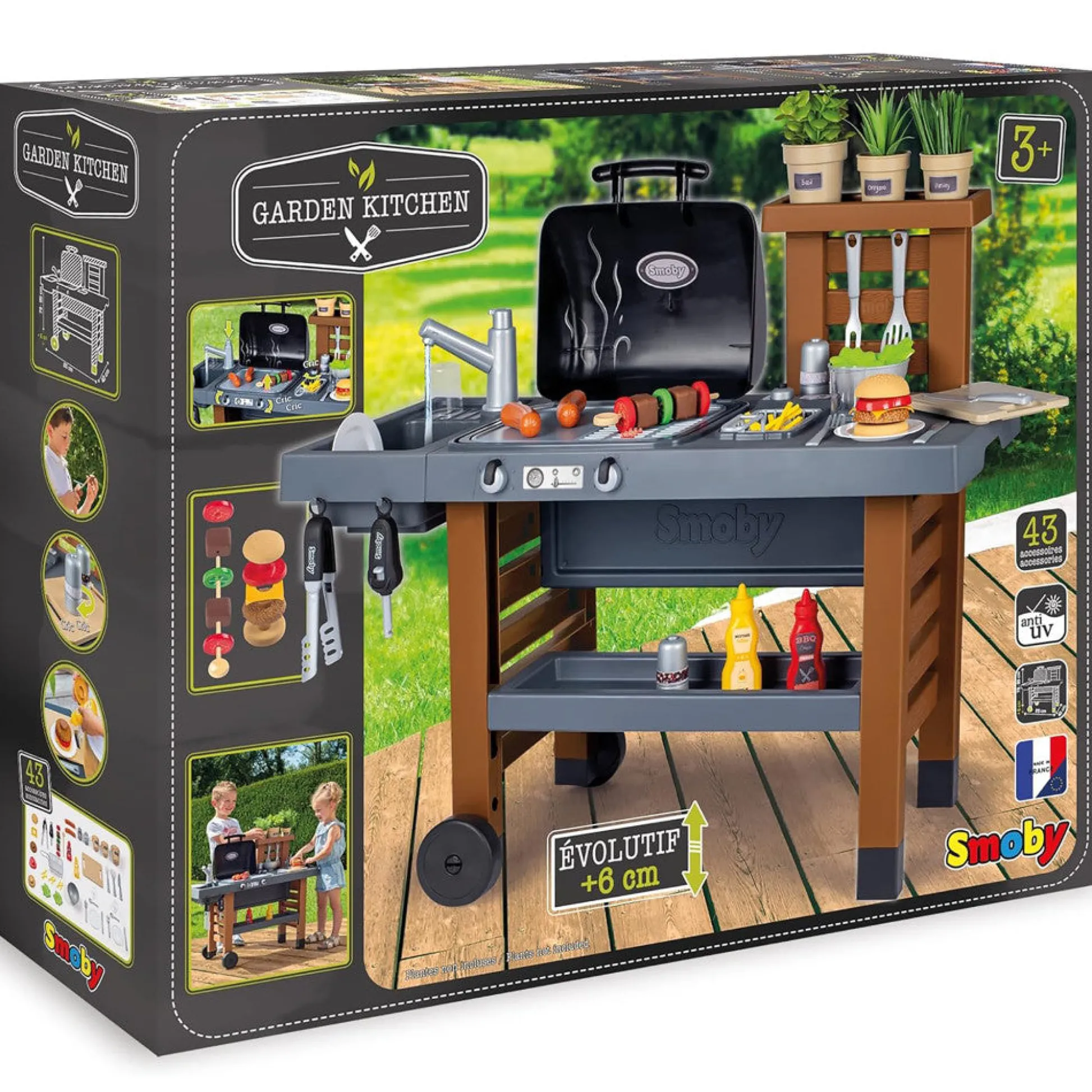 Flat River Group Smoby Garden Kitchen Playset - Toy Grill with 43 Accessories* Kitchens & Play Food|Dress Up