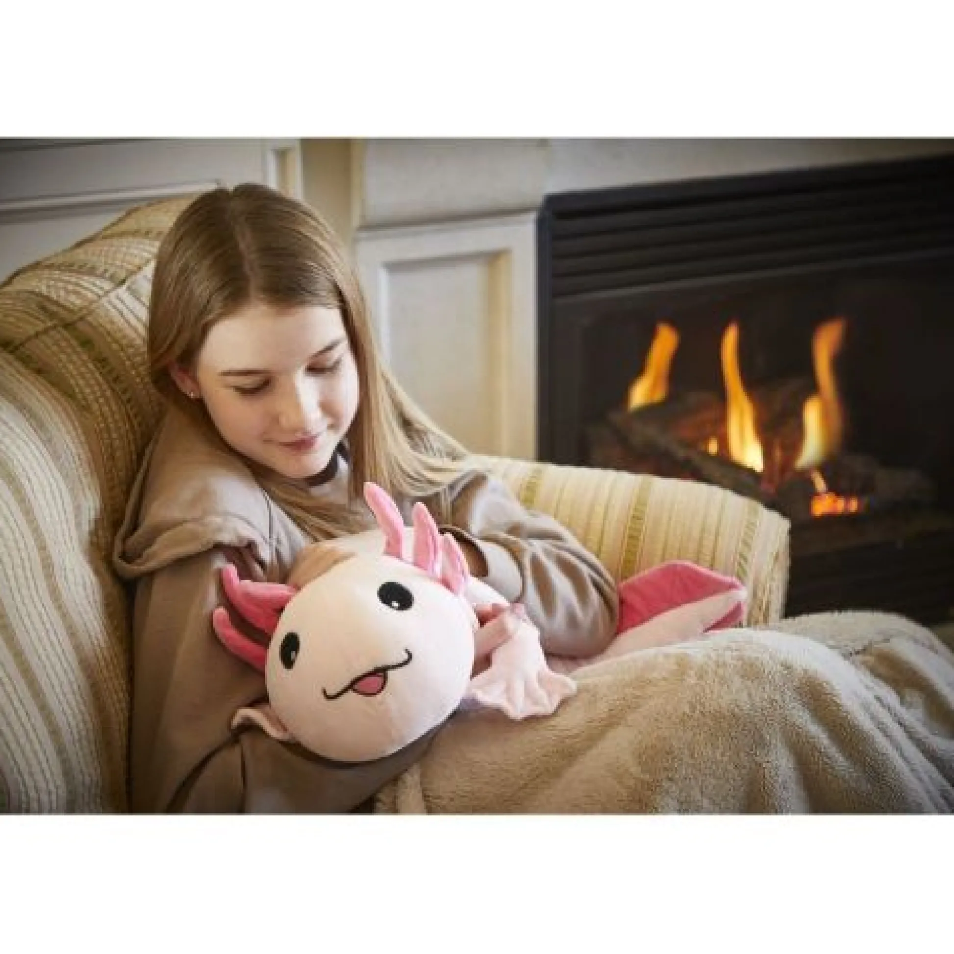 Calendar Holdings, LLC Snoozimals 20-inch Plush Lola the Axolotl - Vibrant Pink* Stuffed Animals|Stuffed Animals & Plush Toys