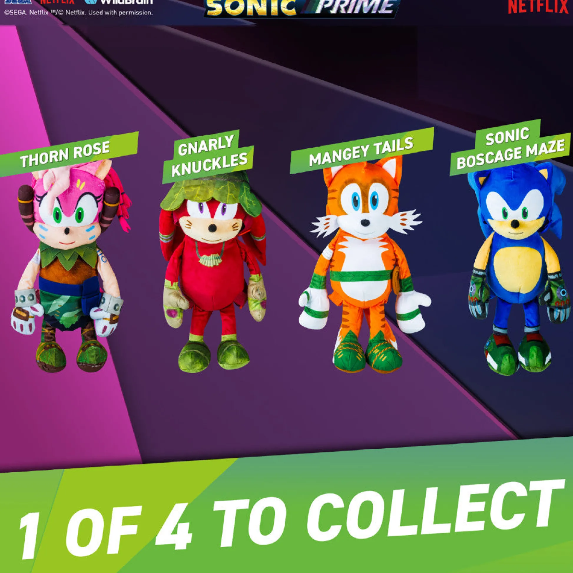 Flat River Group Sonic Prime Gnarly Knuckles 15" Plush Backpack for Kids* Stuffed Animals|Stuffed Animals & Plush Toys