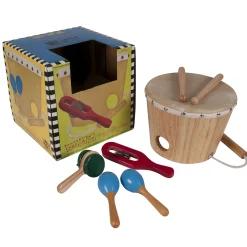 Educators Resource Sounds Like Fun! Wooden Shake Rattle and Drum Set* Preschool Education Toys & Activities