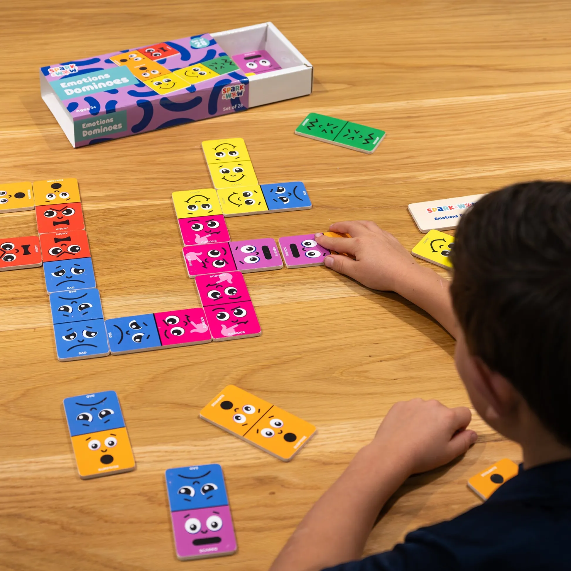 Educators Resource Spark & Wow Emotions Dominoes - Expressive Play Set - 28 Pieces* Dominoes & Tiles Games|Social & Emotional Skills