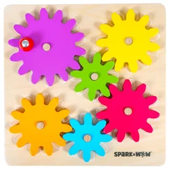 Educators Resource Spark & Wow Spinny Gears - Vibrant Wooden Gear Puzzle* Puzzles|Preschool Education Toys & Activities