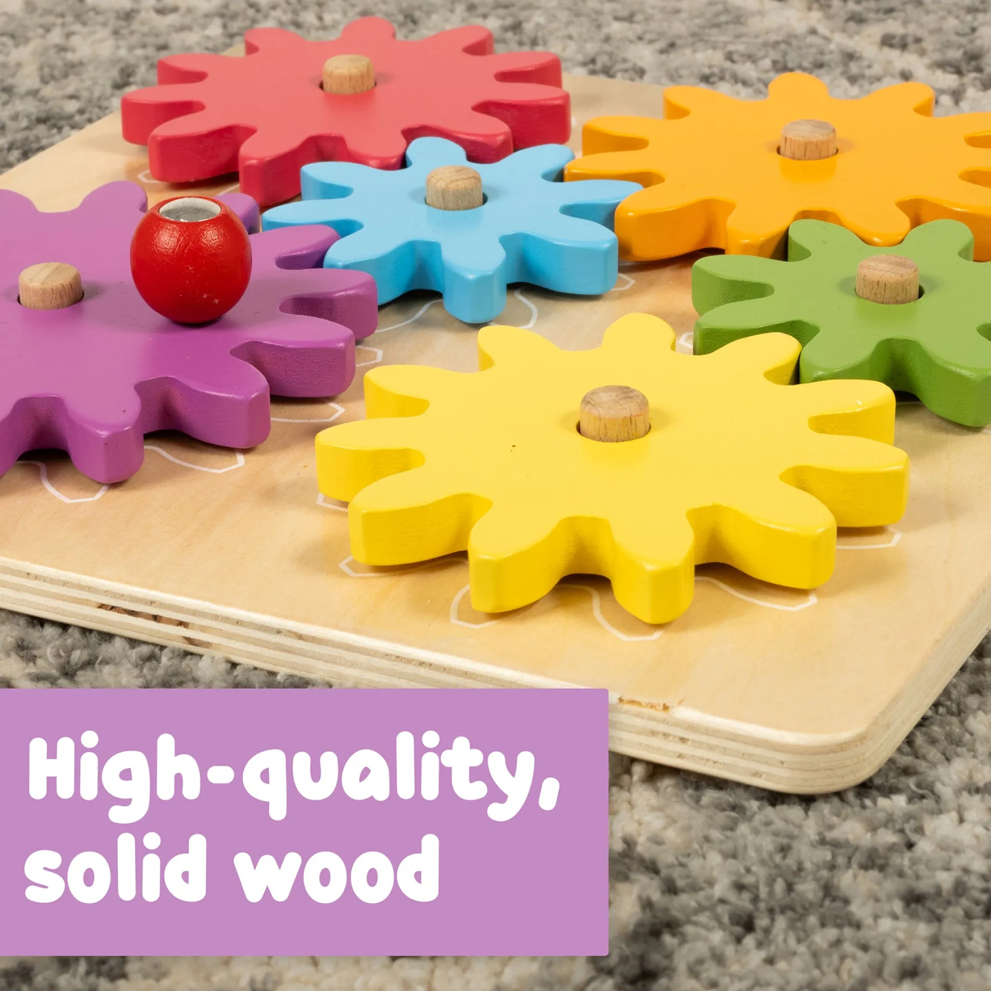 Educators Resource Spark & Wow Spinny Gears - Vibrant Wooden Gear Puzzle* Puzzles|Preschool Education Toys & Activities