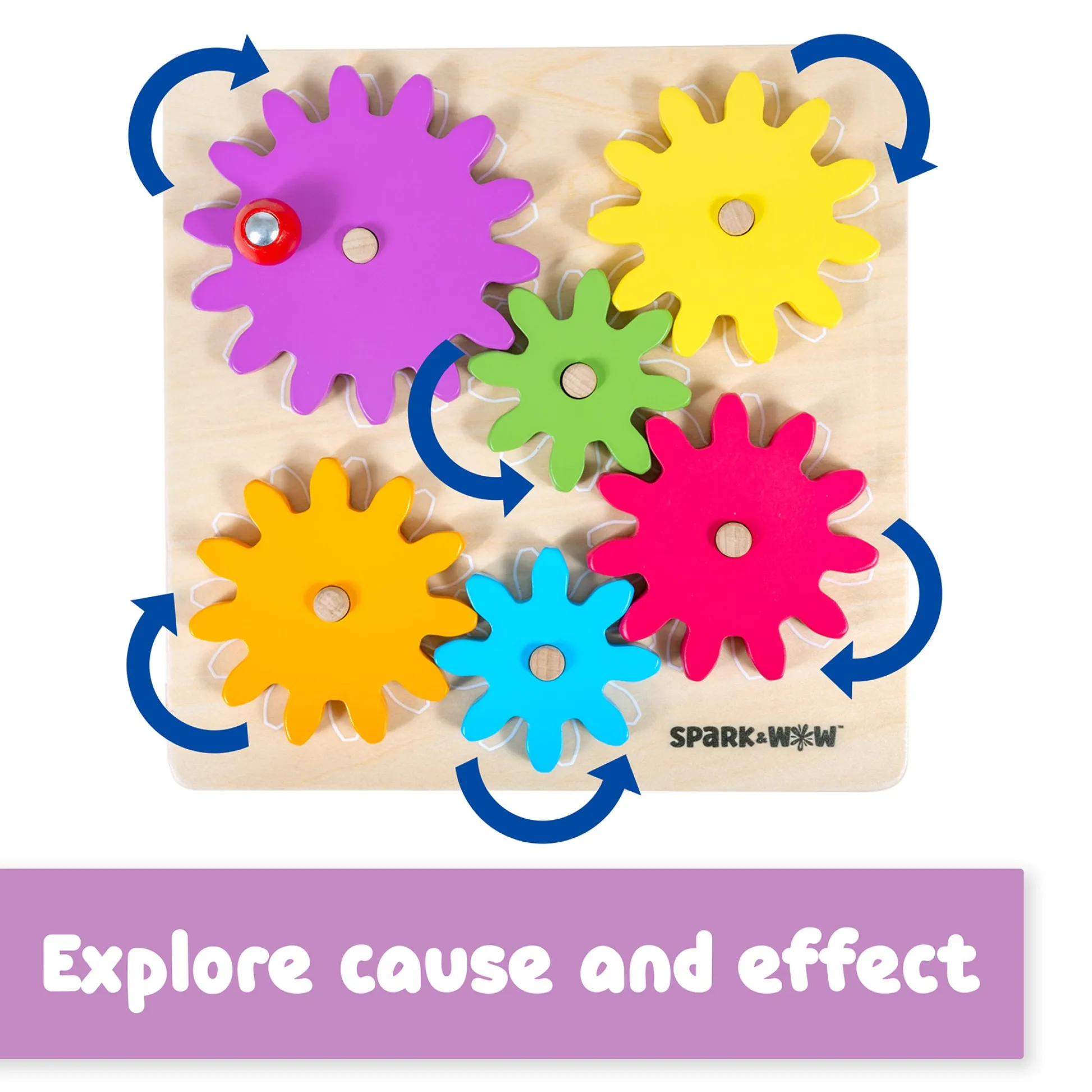 Educators Resource Spark & Wow Spinny Gears - Vibrant Wooden Gear Puzzle* Puzzles|Preschool Education Toys & Activities