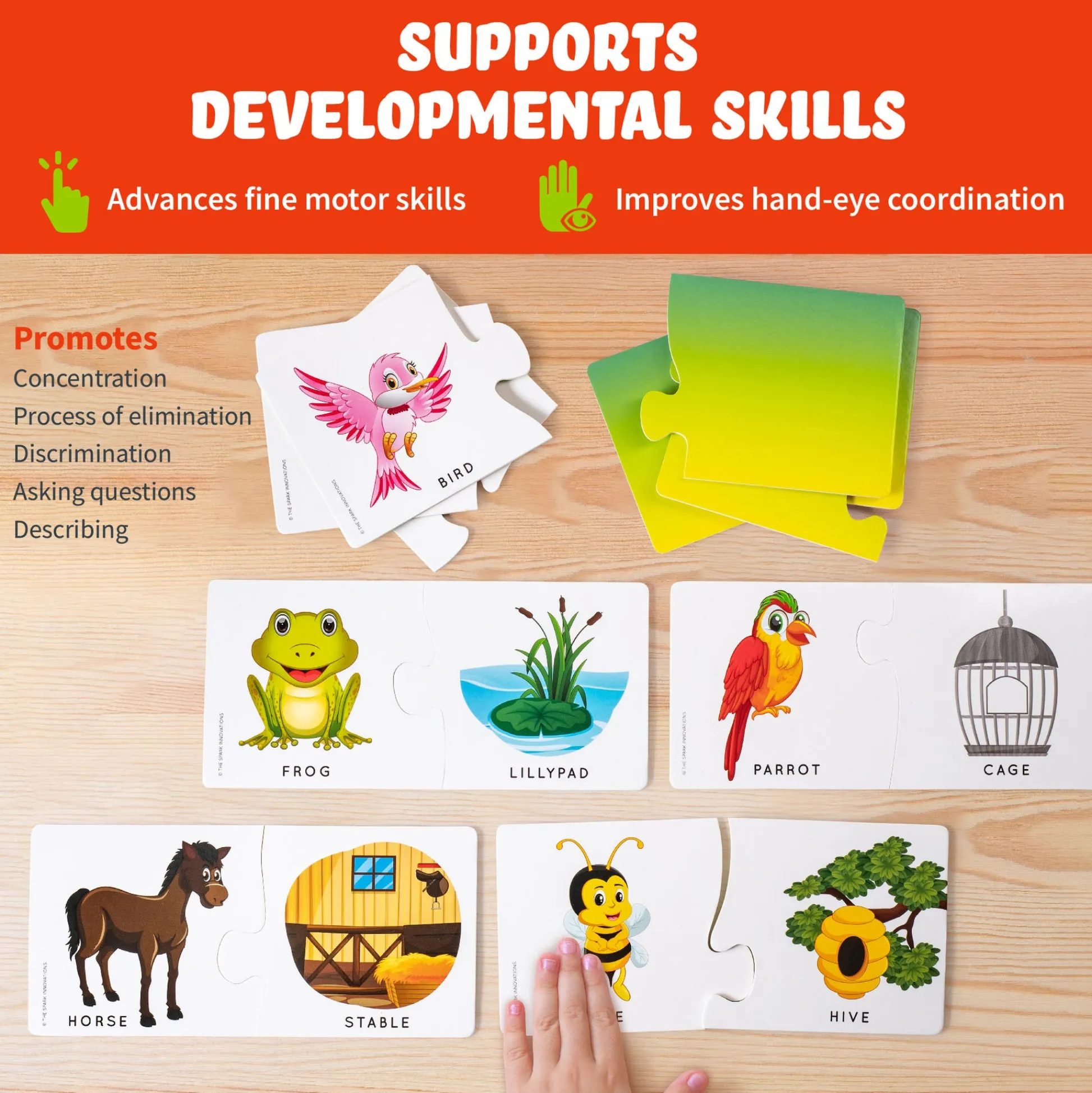 Educators Resource Spark Innovations Animal Home and Habitat Matching Puzzle - Colorful Educational Toy* Puzzles
