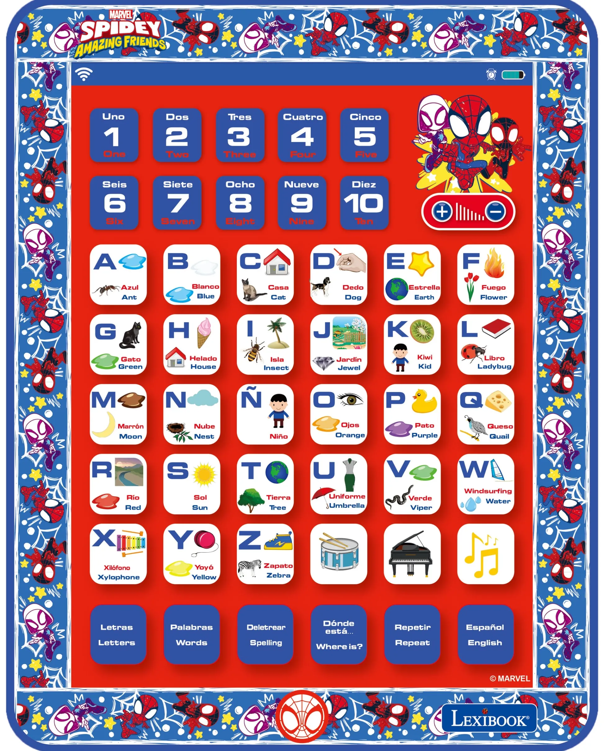 Lexibook Spider-Man Bilingual Educational Tablet for Kids* Preschool Education Toys & Activities