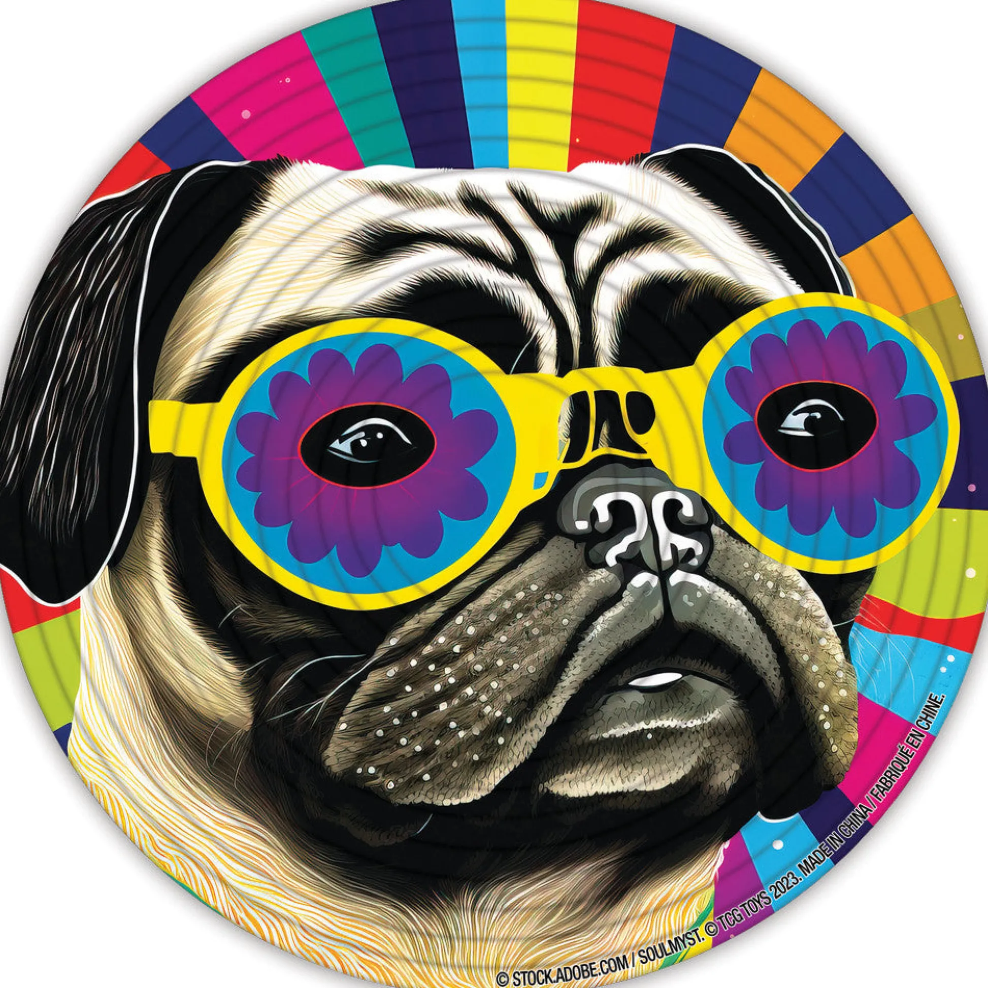 Flat River Group Spin Flip Double-Sided Puzzle - Hippy Dog & Cow, 14 Rings* Puzzles