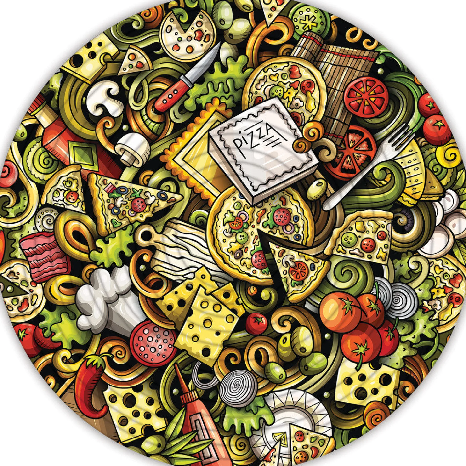Flat River Group Spin Flip Dual-Themed Concentric Puzzle - Ice Cream & Pizza - 14 Rings* Puzzles