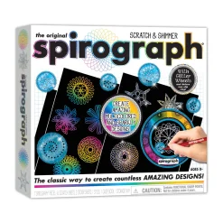 AreYouGame Spirograph Deluxe Scratch & Shimmer Art Set - Creative Drawing Kit* Drawing, Color & Painting