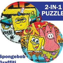 Flat River Group SpongeBob Spin Flip Puzzle - Double-Sided 12-Ring Brain Teaser* Puzzles