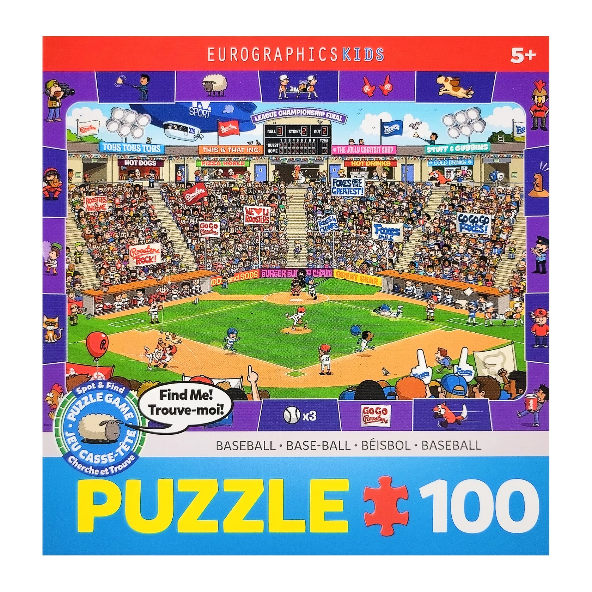 AreYouGame Spot & Find Baseball Themed Puzzle - 100 pc* Puzzles