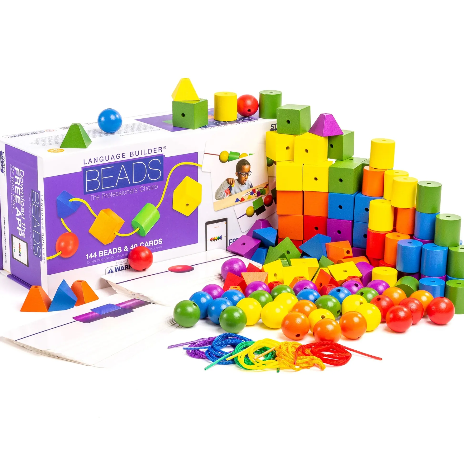 Educators Resource Stages Learning Language Builder Stringing Beads Set - 144 Pieces* Crafts & Activities