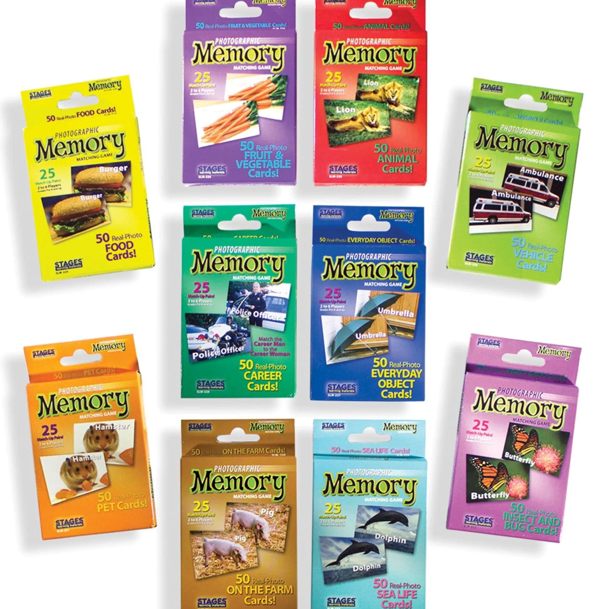 Educators Resource Stages Learning Materials - Photographic Memory Matching Games - Set of 10* Card Games|Social & Emotional Skills