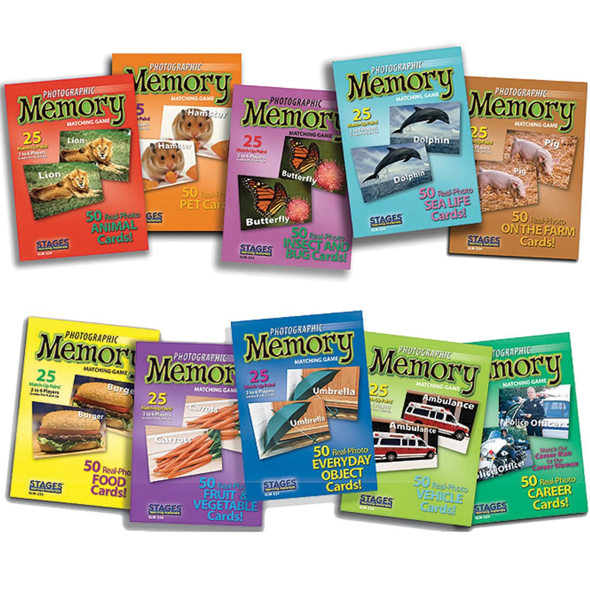 Educators Resource Stages Learning Materials - Photographic Memory Matching Games - Set of 10* Card Games|Social & Emotional Skills