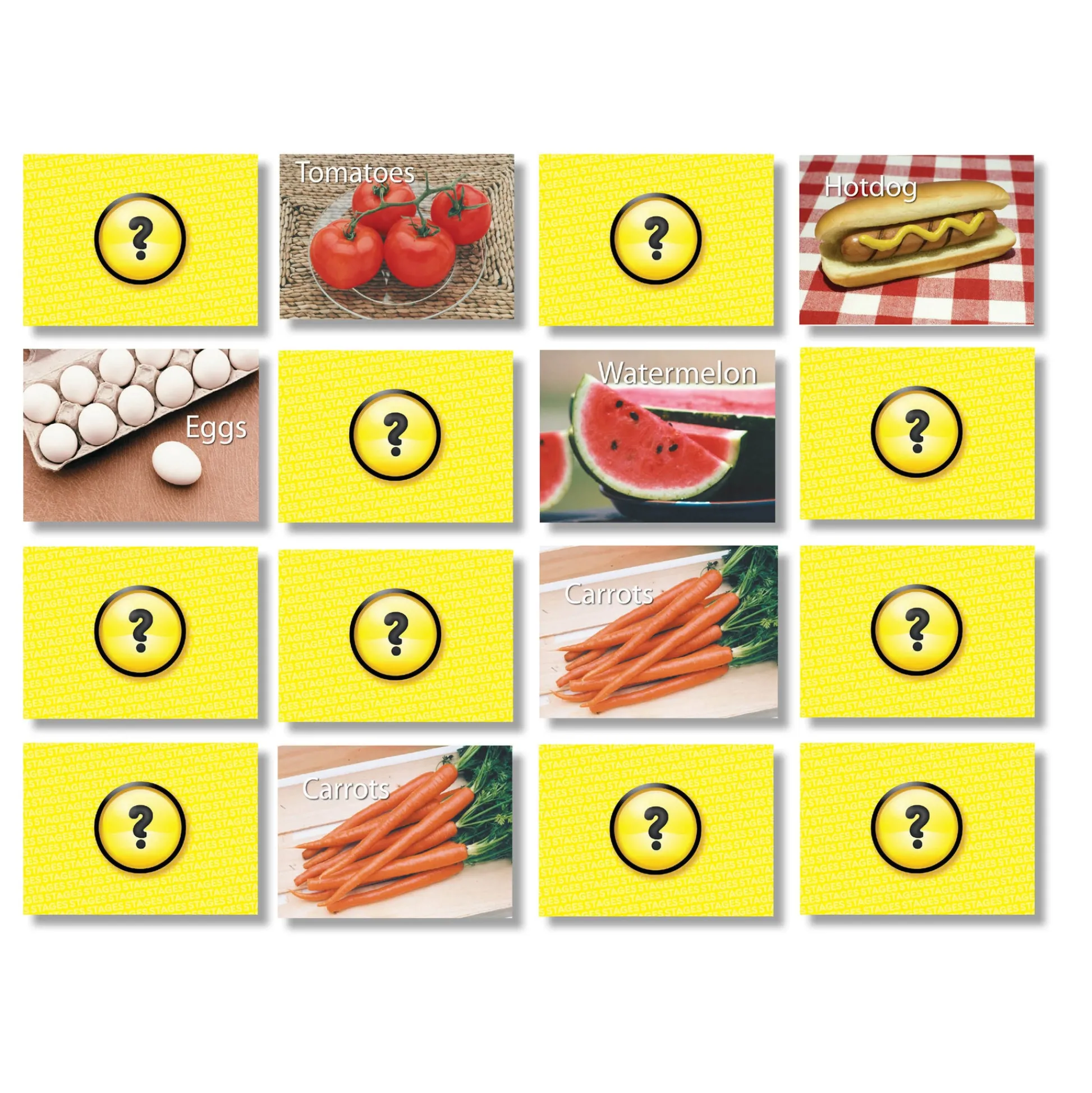 Educators Resource Stages Learning Materials Memory Match Game - Food Trio* Card Games